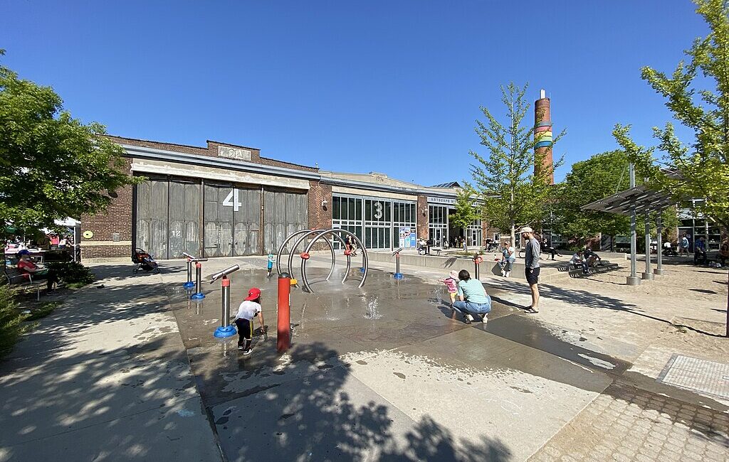 Outdoor area in front of entrance to Wychwood Barns