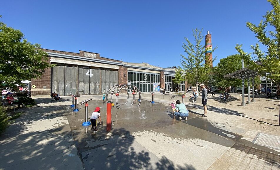 Outdoor area in front of entrance to Wychwood Barns