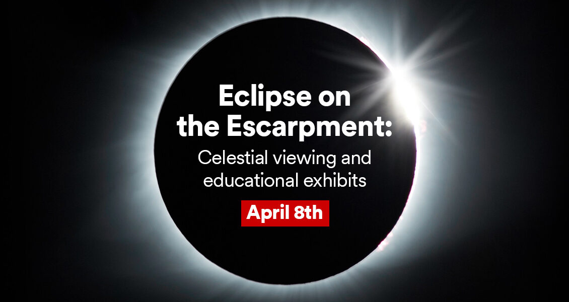 Poster for Eclipse on the Escarpment with photograph of solar eclipse in totality