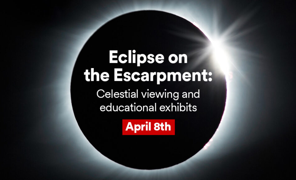 Poster for Eclipse on the Escarpment with photograph of solar eclipse in totality